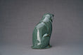 갤러리 뷰어로 이미지로드, 座り猫火葬骨壷 - オイリーグリーンメランジ | セラミック | 手作り