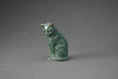 Gallery viewerに画像を読み込む, ミニ座り猫火葬骨壷 - オイリーグリーンメランジ | セラミック