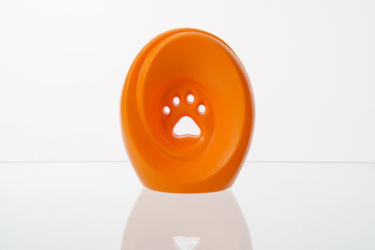 Spiritails Paw urn orange. Pet urn -Cat urn Dog Urn Memorial for pets