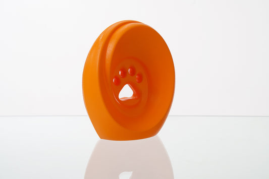 Spiritails Paw urn orange. Pet urn -Cat urn Dog Urn Memorial for pets