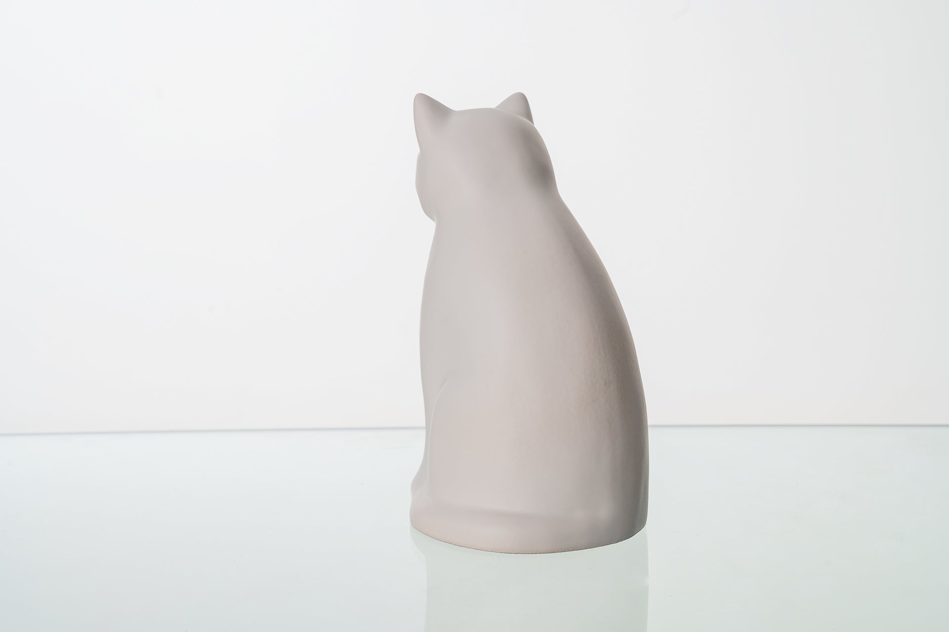 Meow Cat Urn White Matte