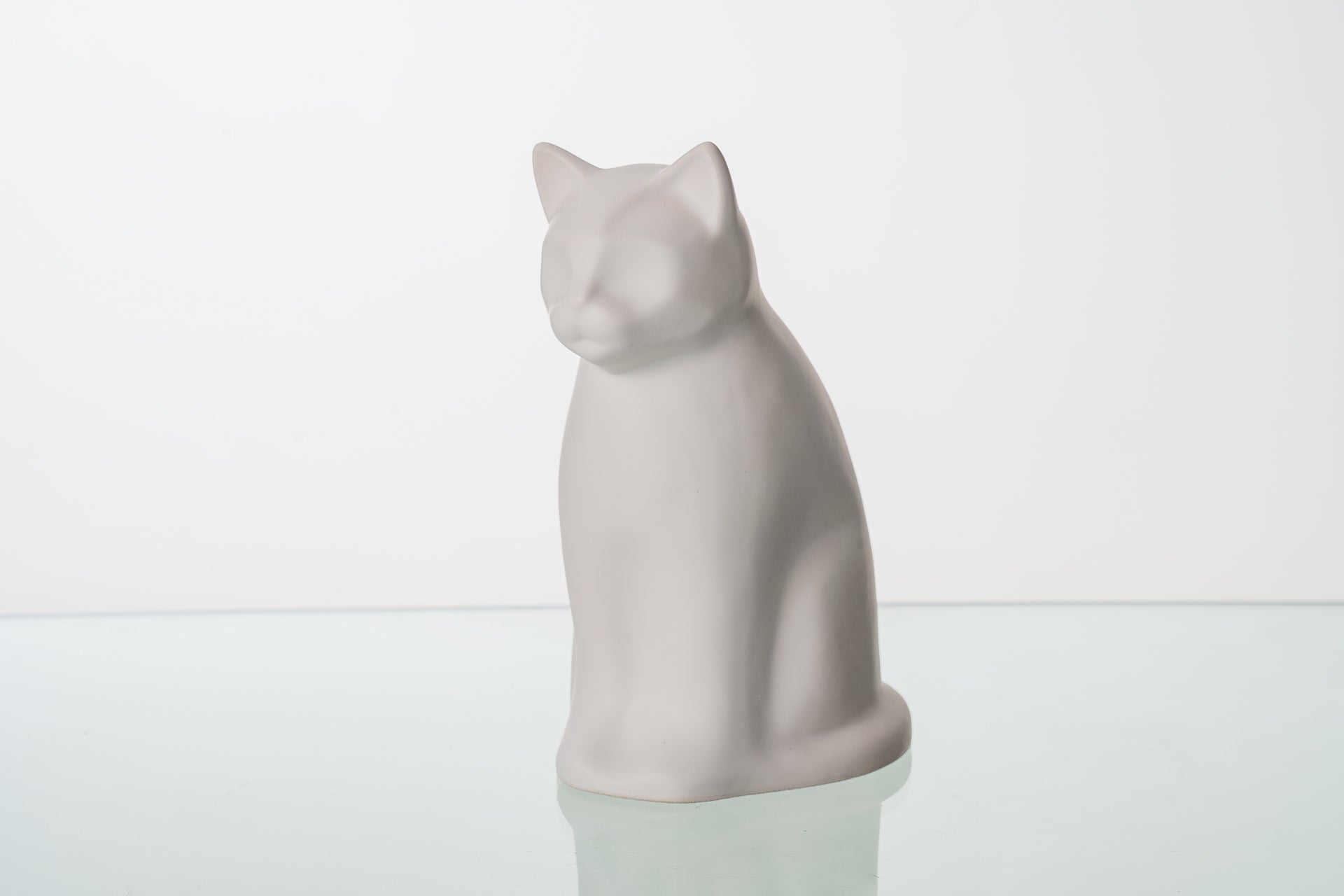 Meow Cat Urn White Matte