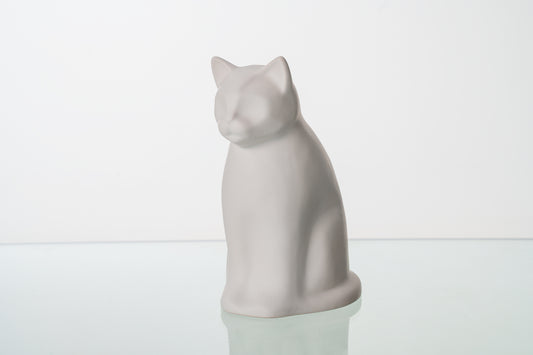 Meow Cat Urn White Matte