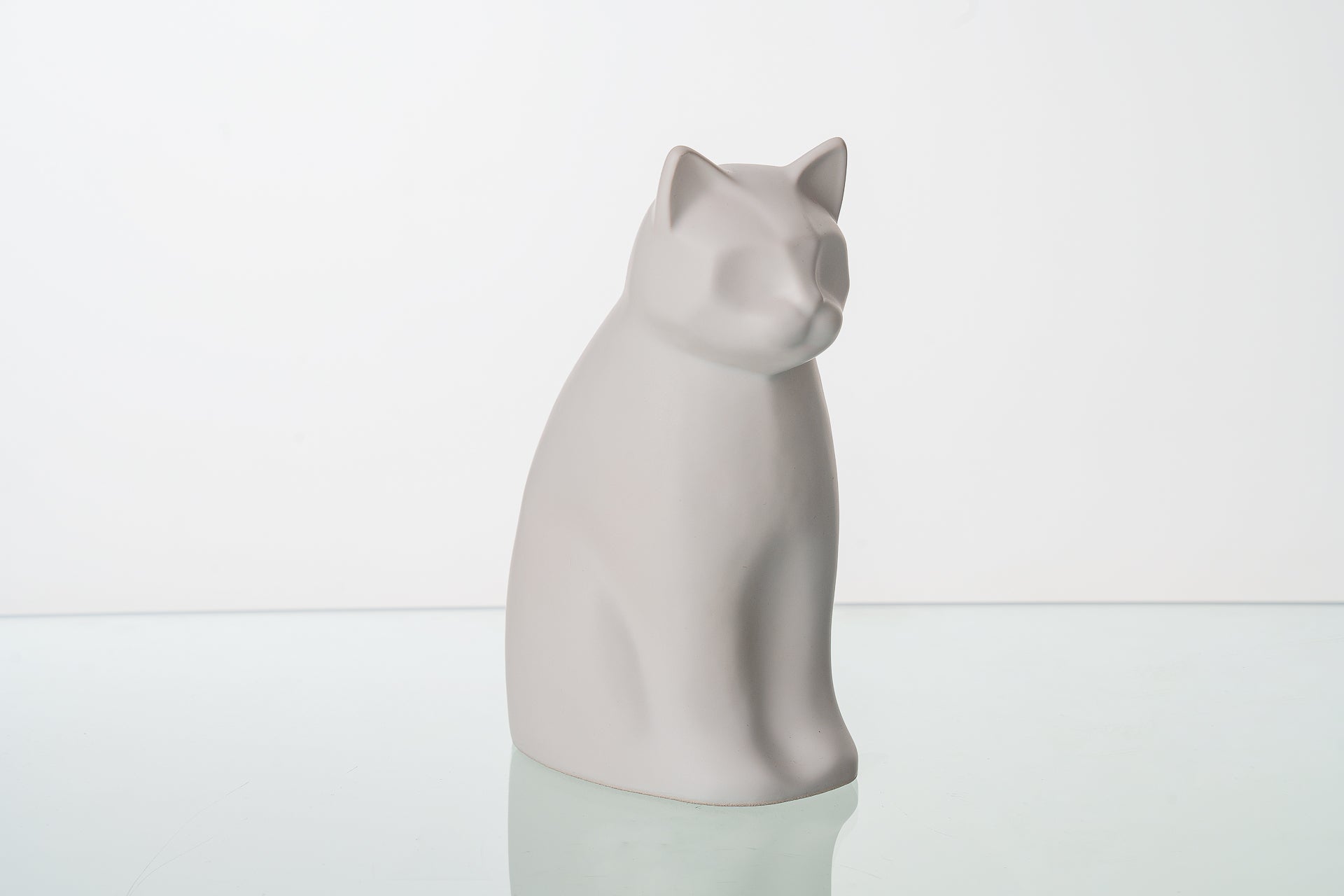 Meow Cat Urn White Matte