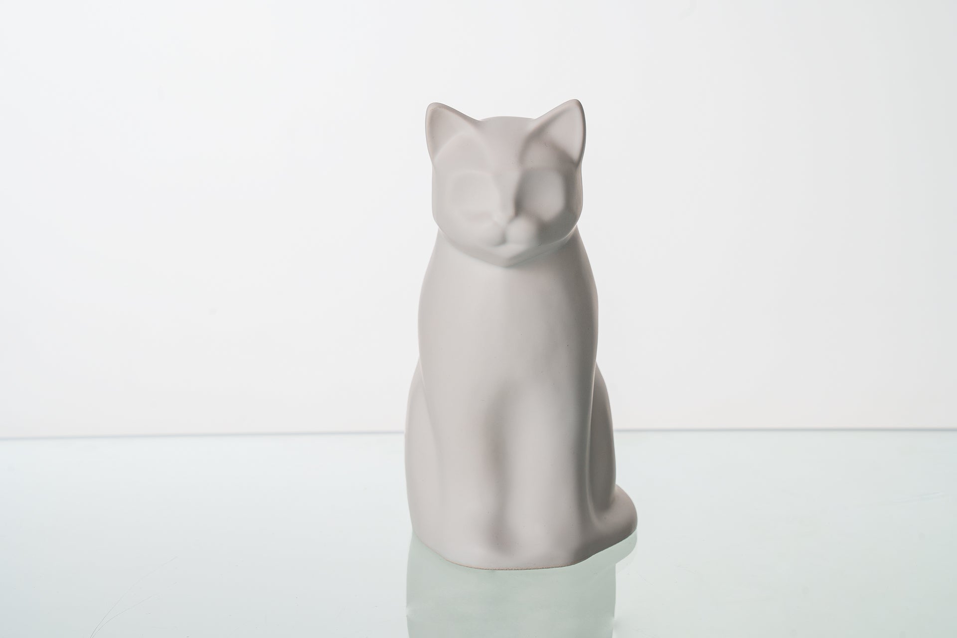 Meow Cat Urn White Matte