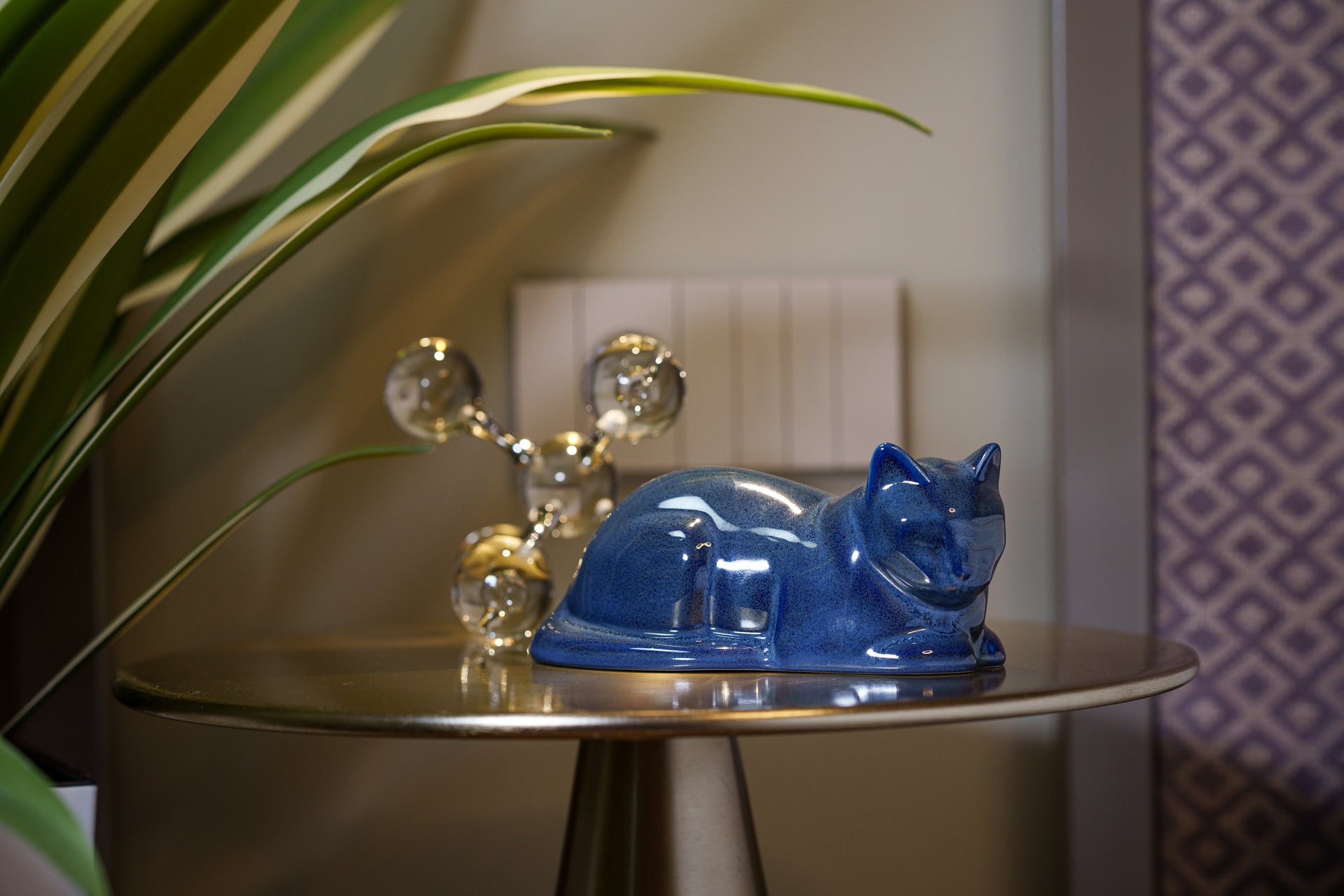 猫のミニ骨壺 - ブルーメランジ | 陶器 | ハンドメイド – SpiriTails