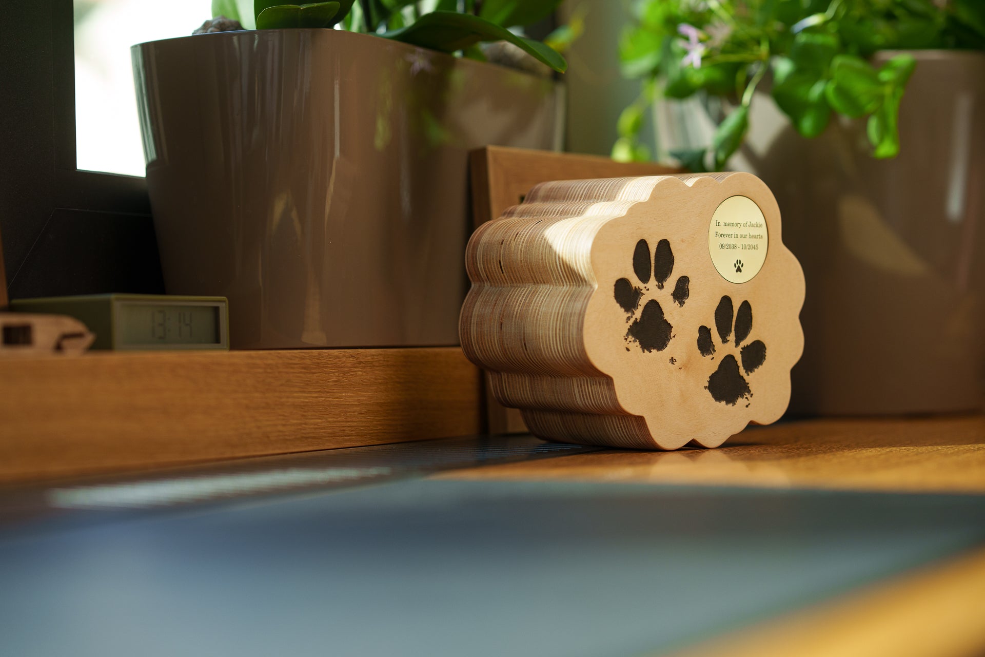 木製ペット骨壷「Paw」 - ハンドメイド | 合板